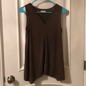 cupid v-neck olive green tank top